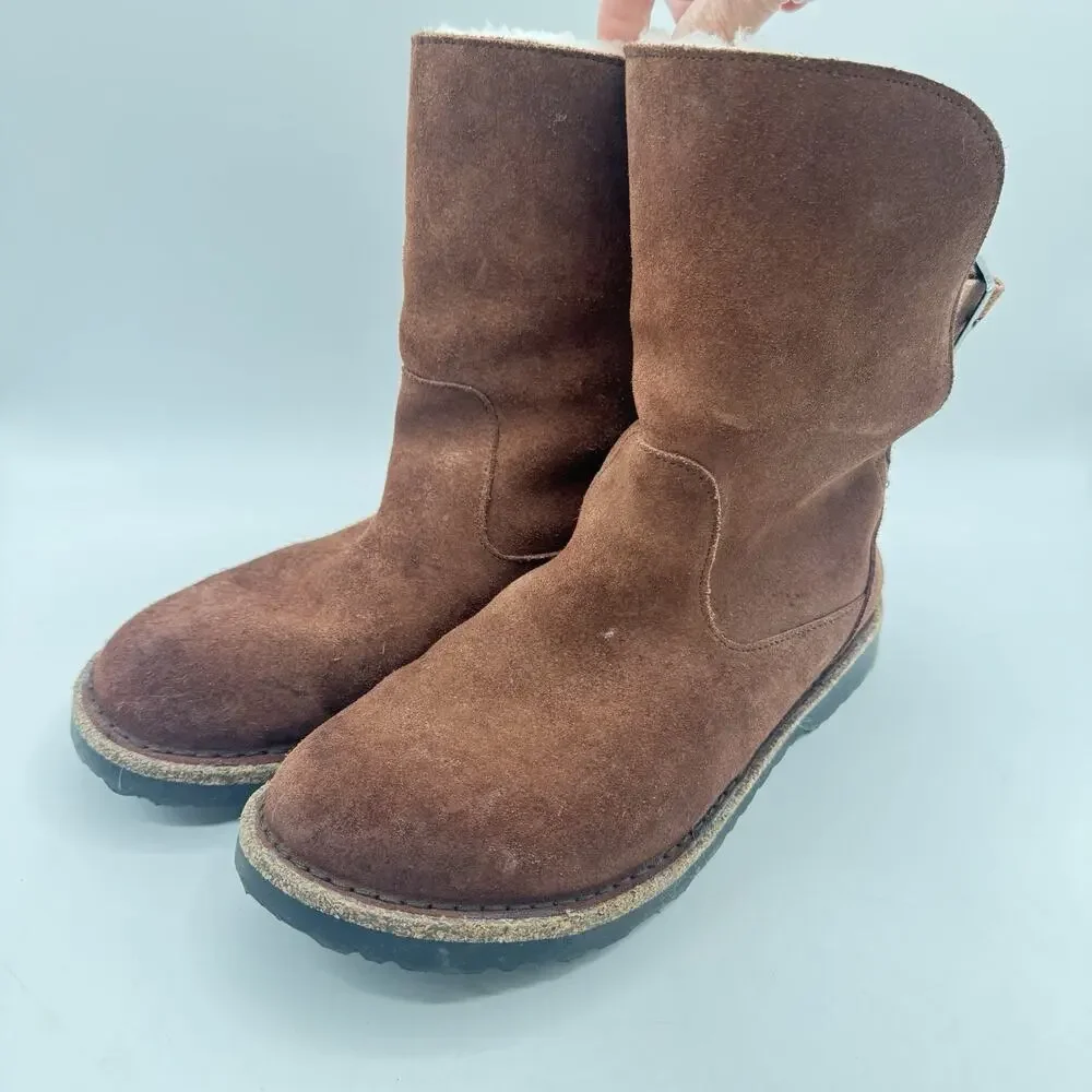 Birkenstock Size 40(10) Uppsala Shearling Suede Leather Boots Expresso